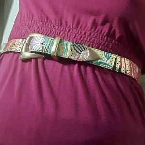1980's metallic New Wave leather belt
